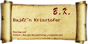 Baján Krisztofer névjegykártya