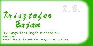 krisztofer bajan business card